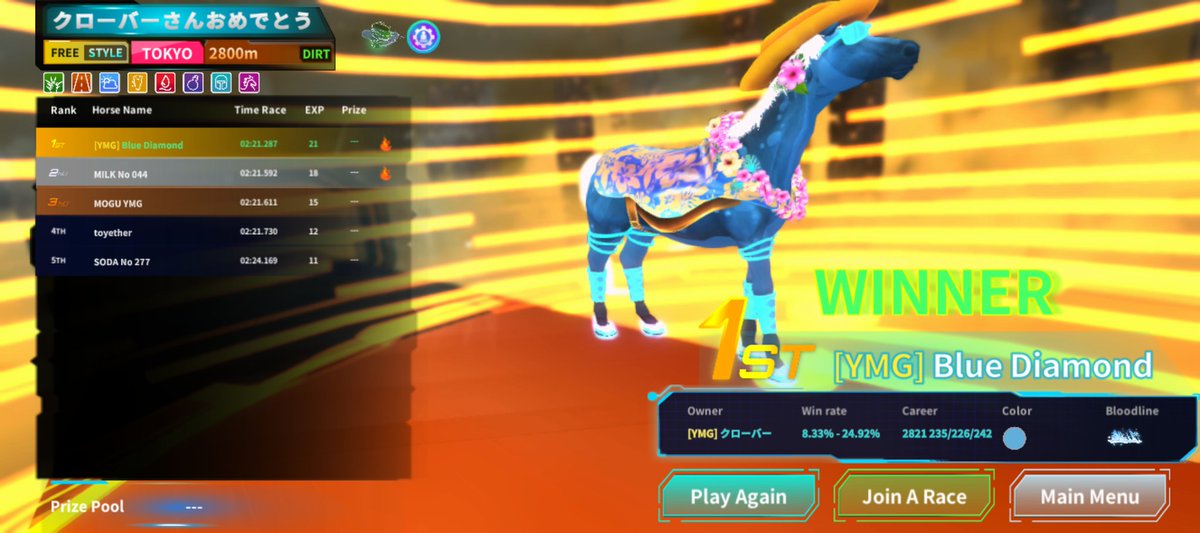 昨日はお昼にととやオーナー誕生日CUPでGETした海鮮丼を食べに行き、夜はナイトフレグランス杯現地参加でハンバーグをいただきました🥰
お祝いレースやいろんな方からお祝いをしていただき、濃い1日になりました🍀

#METAHORSE
#メタホース
#ととや
#ナイトフレグランス
#YMG企画