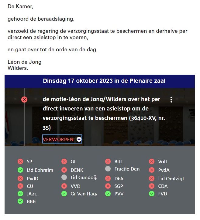 De partijen met de rode bolletjes zijn MEDE VERANTWOORDELIJK voor de moord op Lisa gepleegd door een ASIELZOEKER.
Dat zijn: SP, GL, BIJ1, VOLT, DENK, PVDA, PVDD, D66, NSC, CU, VVD, SGP en CDA.
#stopmetasiel #StemPVV