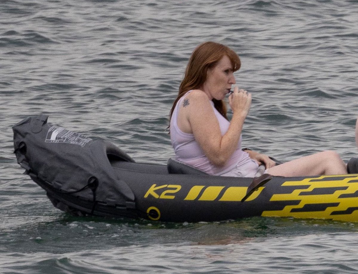 Photo op in a dingy ?? Is Rayner just totally taking the Piss out of us now ??