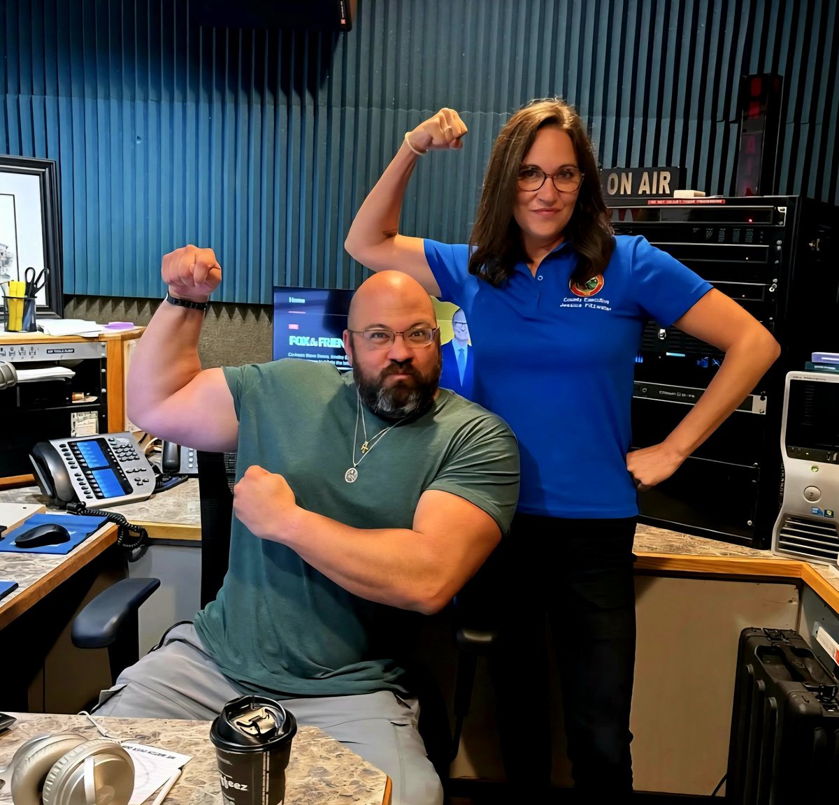 Only a total knucklehead like yours truly, when asked to take a picture with  Frederick County Executive Jessica Fitzwater, would say, "Sure, if you flex in it with me," lol. Everyone in radio land knows I'm NOT normal lol.