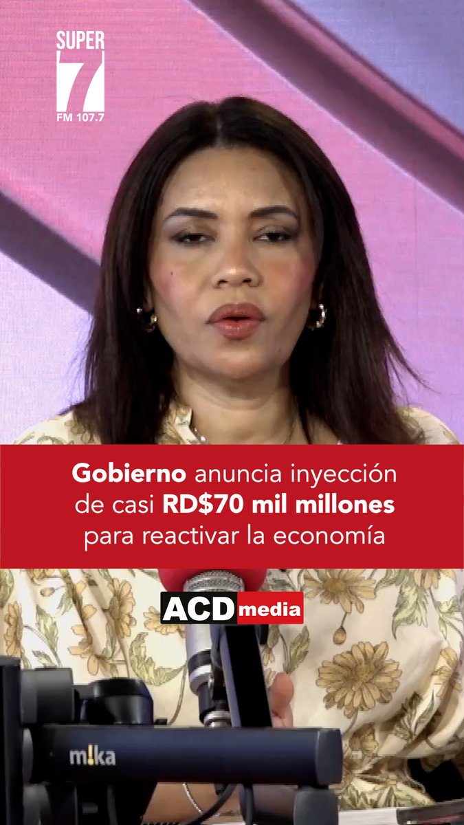 super7fm's tweet photo. Gobierno anuncia inyección de casi RD$70 mil millones para reactivar la economía

📲Comentario completo 👉 https://t.co/1OmQKmnLLF

#Super7 #Super7fm #Realidades #Gobierno #Inyeccion #Economia #Millones https://t.co/coM5PdSxSA