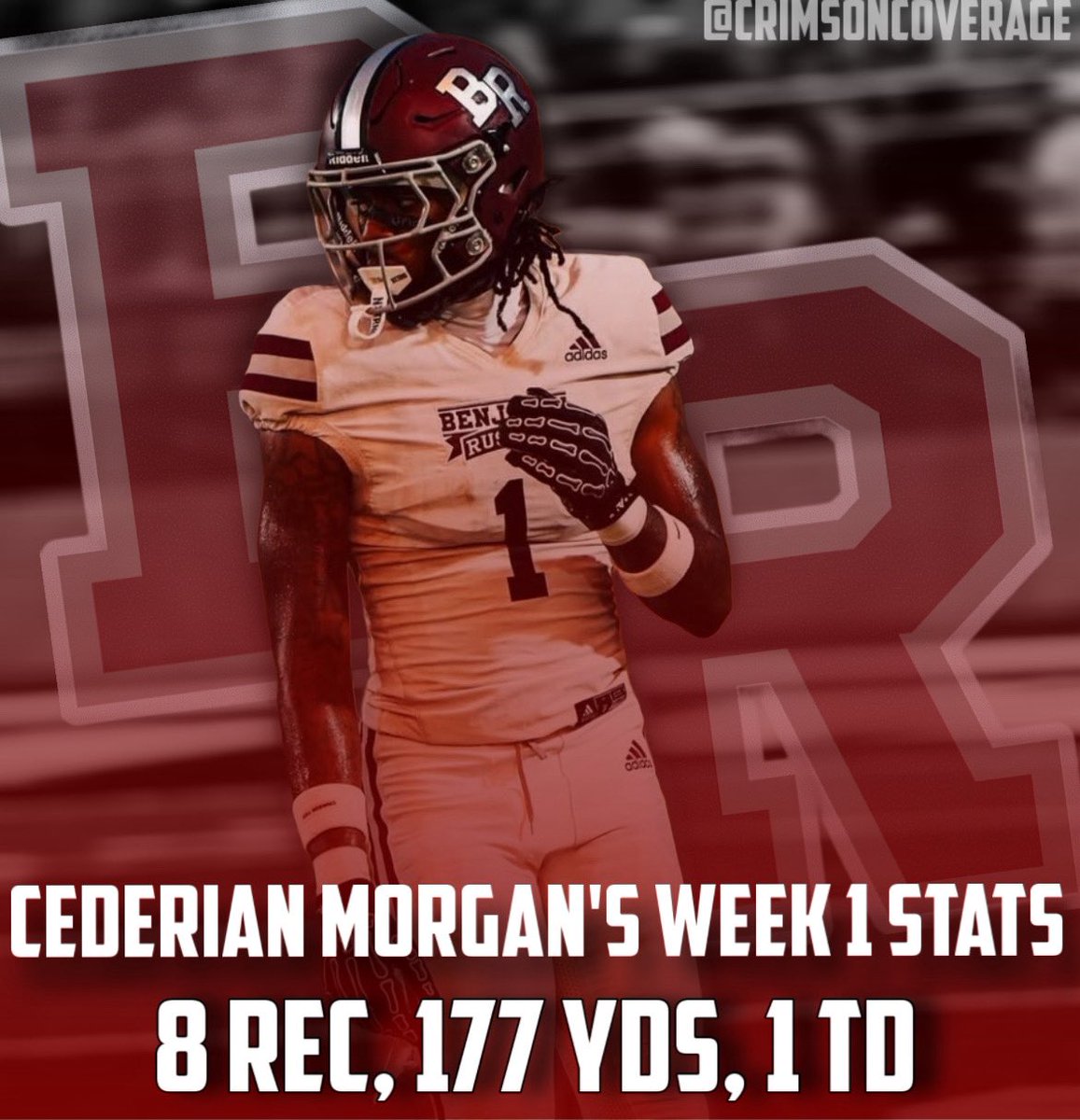 Crimson Coverage (@crimsoncoverage) on Twitter photo Alabama commit Cederian Morgan (<a href="/cedeian2/">Cederian βCM1β MorganβοΈ</a>) was a big play waiting to happen on Friday night.
Morgan is a threat to score every time he touches the football. He put that on display in Week 1.
Here are Morganβs Stats from Week 1 against Opelika: Alabama commit Cederian Morgan (<a href="/cedeian2/">Cederian βCM1β MorganβοΈ</a>) was a big play waiting to happen on Friday night.
Morgan is a threat to score every time he touches the football. He put that on display in Week 1.
Here are Morganβs Stats from Week 1 against Opelika: