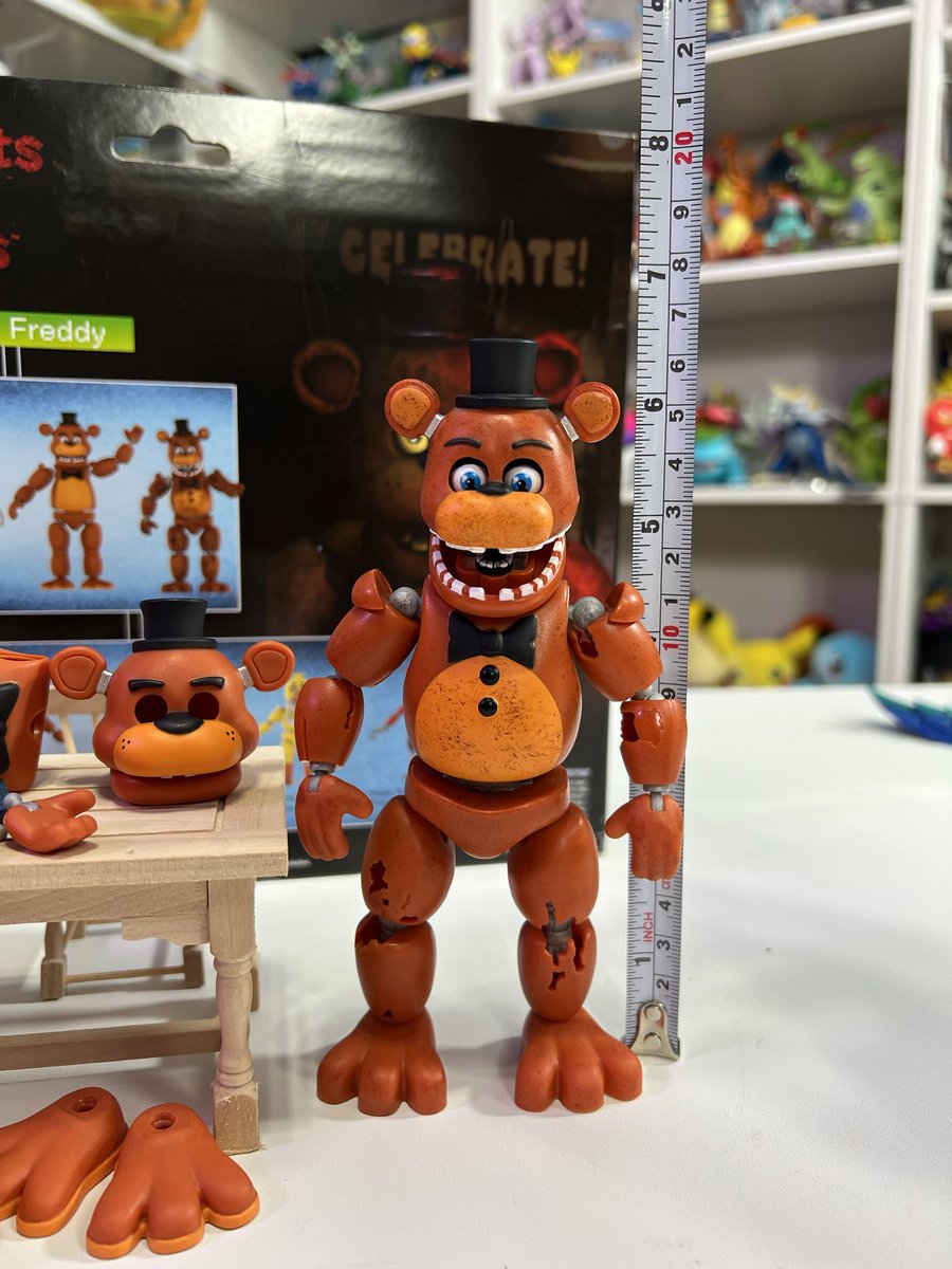 nostalgicadam's tweet image. I realized I never included a measurement in my YouTube review. But Freddy is at 6.5” basically in scale for 1:12! #fnaf #freddyfazbear #jazwaresfnaf