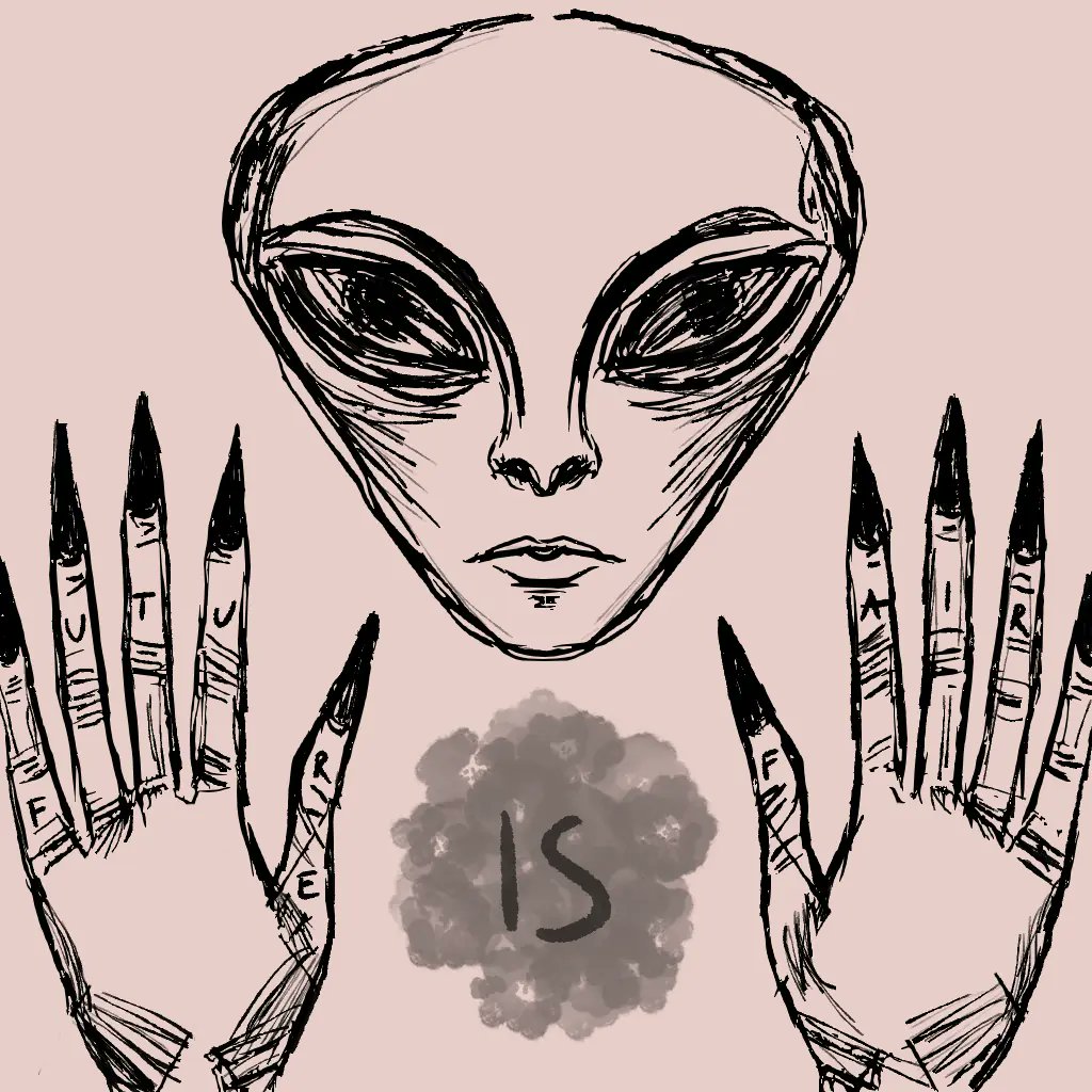 GM!👽

Eyes watching ahead, hands delivering a message - etched eternally in Uncommon sats. 💎

What do you read in this alien design?