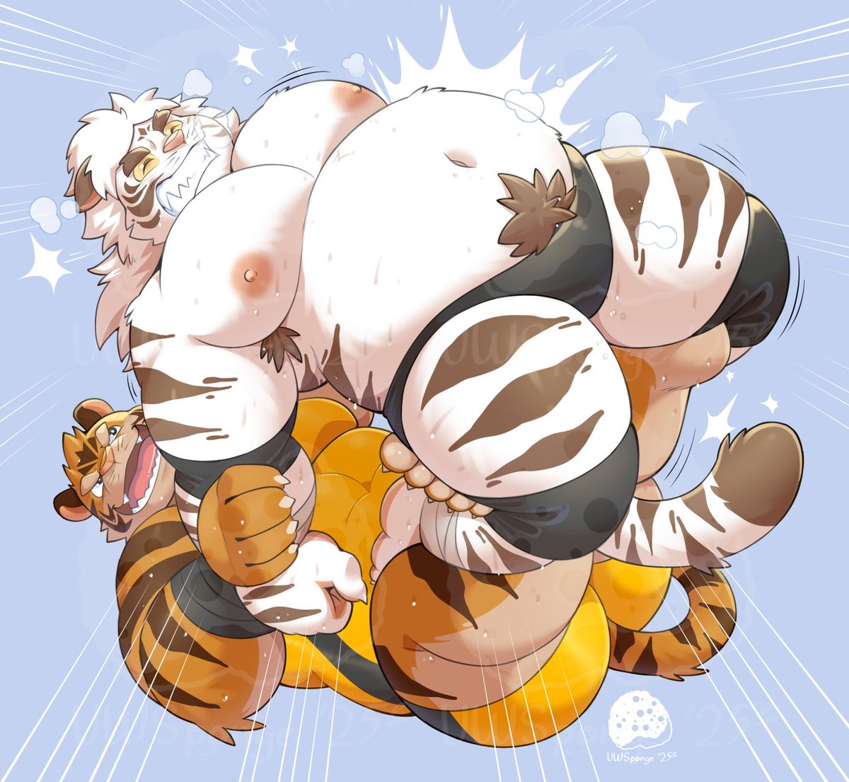 I draw tigers getting a good stretch in wrestling via Romero Special~ Thank you Kotetsu-senpai <a href="/zunguri_kenta/">ケンタ</a>  ) for helping me train hehe~🙏💦