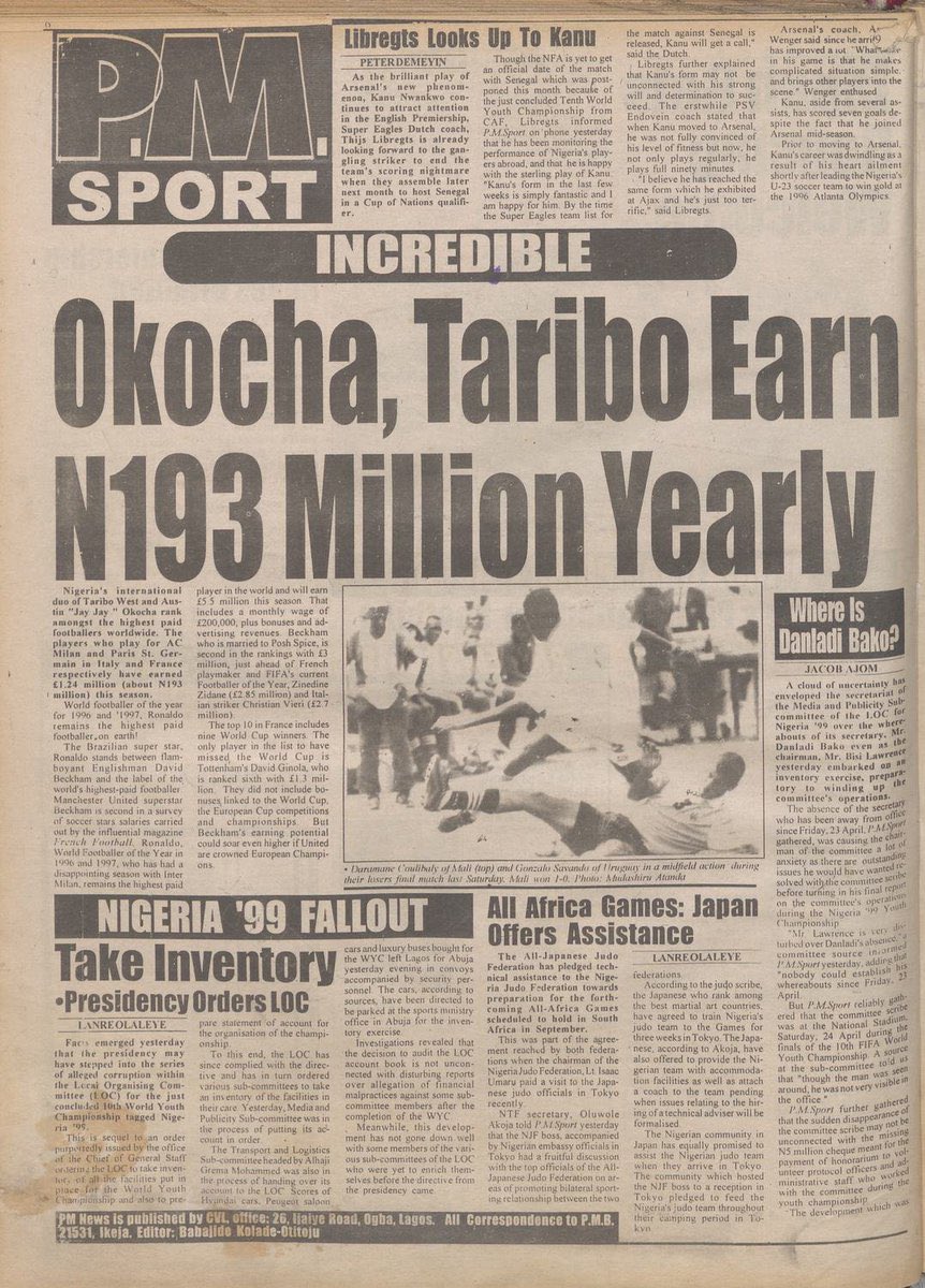 Entitlement Mentality!
My takeaway from Man City’s loss was seeing Kolo Toure as an assistant manager. Most retired international players work as pundits, podcasters, or coaches. Many Nigerian retired players, however, pressure the government for welfare support. This is unfair