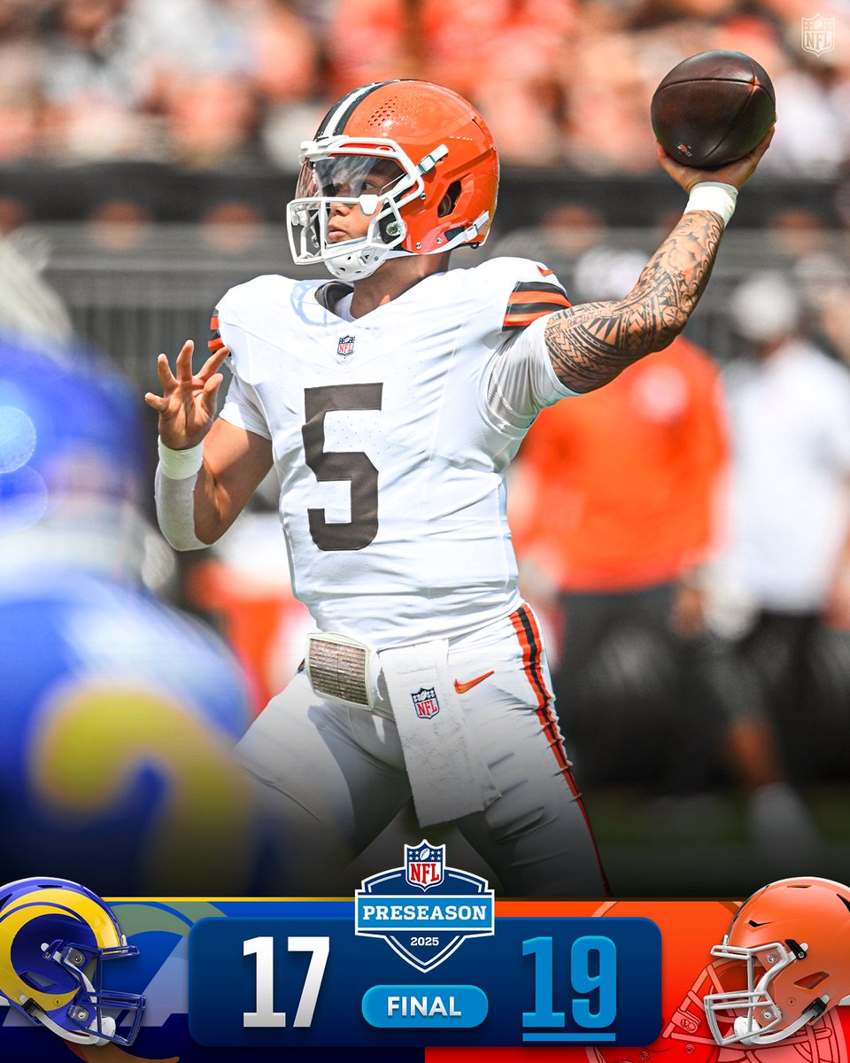 NFL (@nfl) on Twitter photo FINAL: The <a href="/Browns/">Cleveland Browns</a> close out the preseason with a last-second win at home. FINAL: The <a href="/Browns/">Cleveland Browns</a> close out the preseason with a last-second win at home.