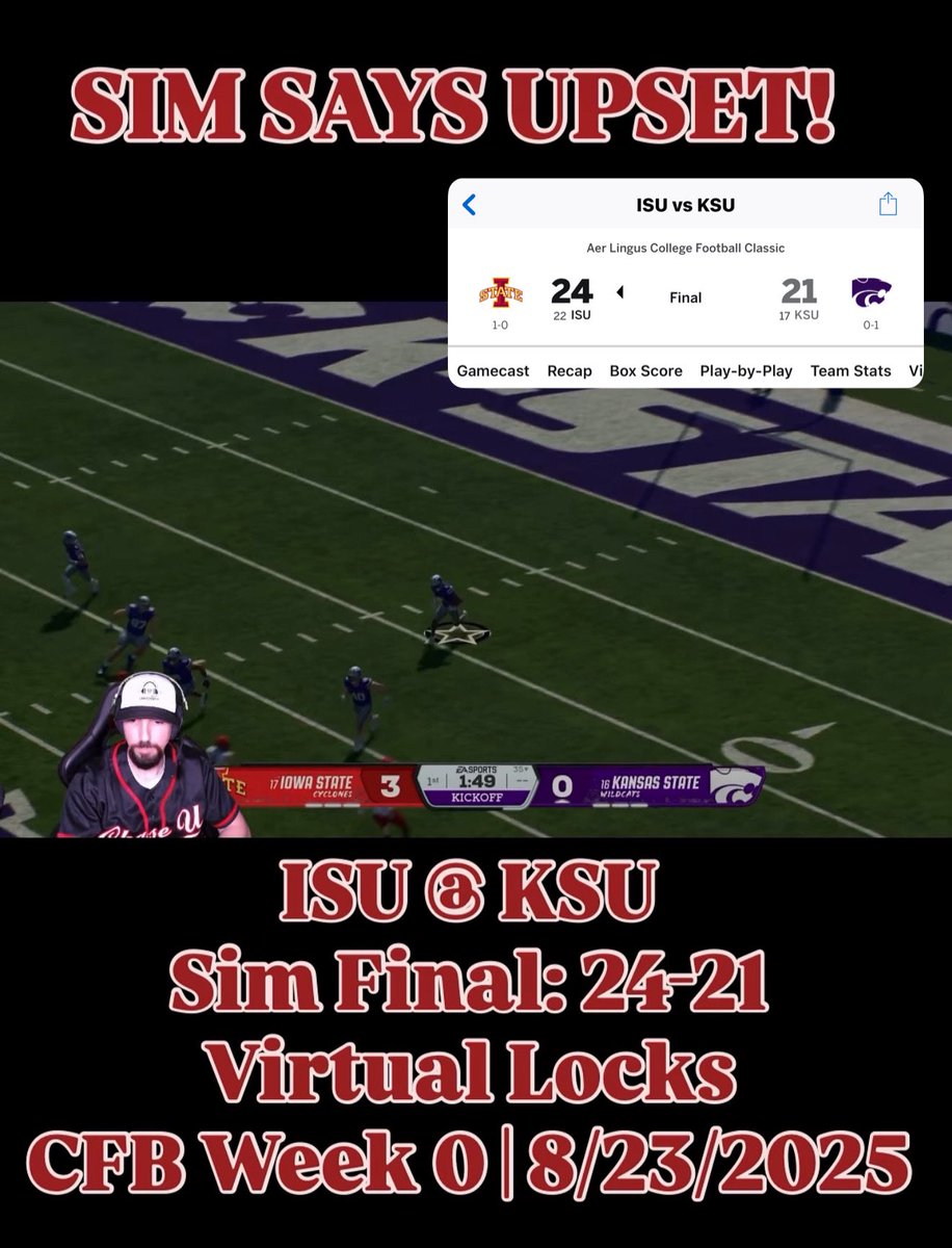 I gave you this @virtuallocks play that’s cashes with the EXACT SCORE‼️

I AM:
Professor Parlay 
The Vegas Valedictorian 
The Dean of Degenerates 

Whatever you call me, just know ain’t nobody doing it like us. 

#TrustTheSim #CashTheBet #collegefootball #sportsbetting
