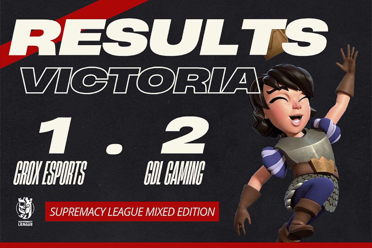 Nos llevamos nuestra primera victoria en <a href="/CR_Supremacy/">Supremacy League</a> mixta contra un gran rival como <a href="/GroxEsports/">Grox Esports</a> 
Todo planeado, todo calculado y todo salió como estaba planeado 

MVP <a href="/mariapity04/">_ WHYS0SERI0US _</a> 2-0 🐐
<a href="/GK_MiguelOP/">WD I Miguel</a> 3-2 🧹