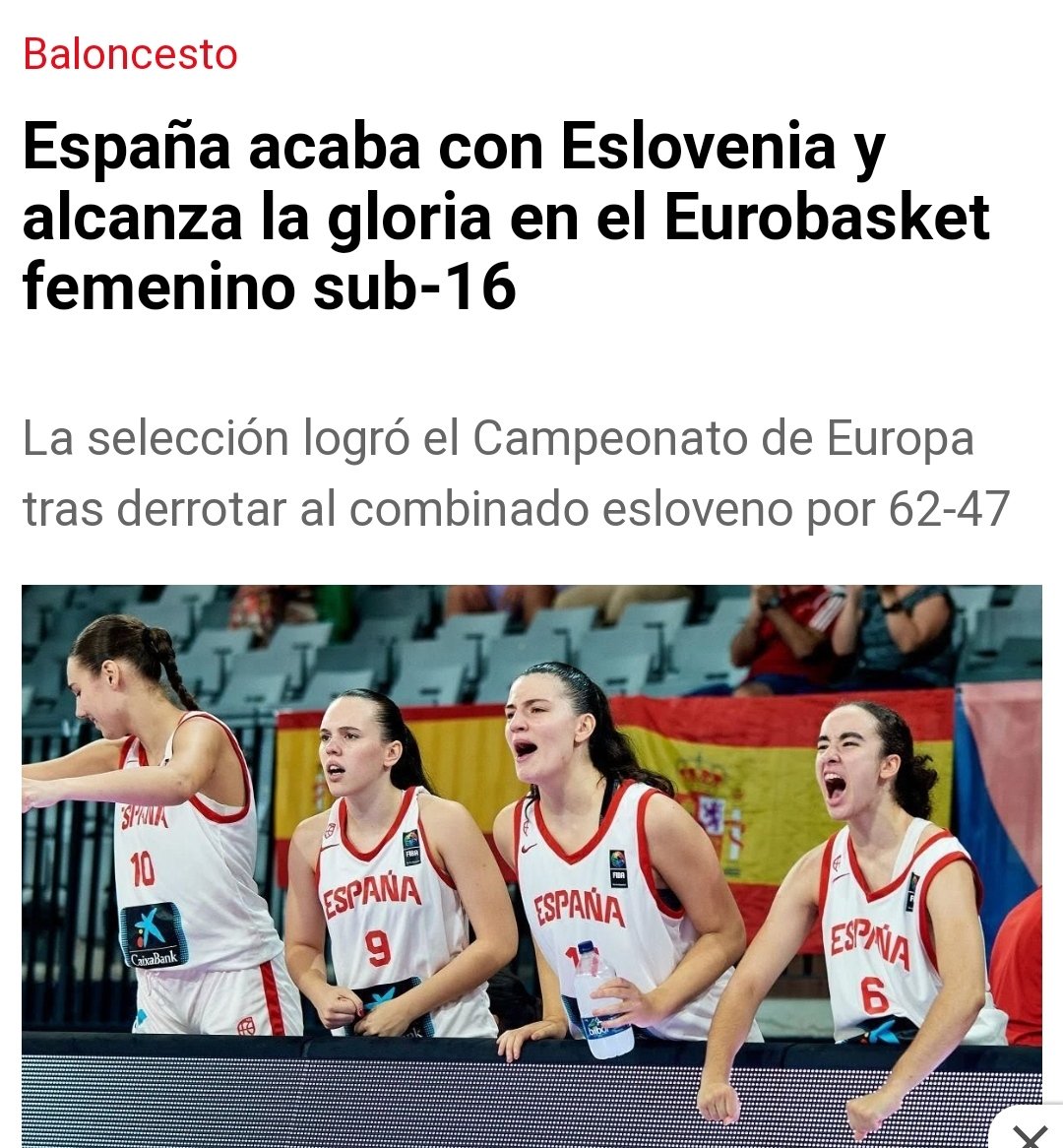 Los éxitos de España en deportes de equipo son un ejemplo de que el trabajo conjunto de vascos, catalanes, andaluces, madrileños ... Tiene premio.
España cuando está unida gana, aprendamos de nuestros jóvenes deportistas para mejorar como país.