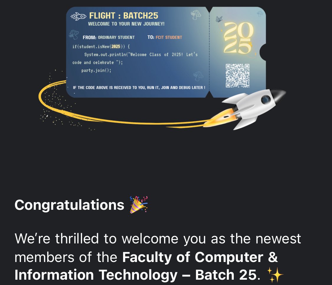 A new chapter begins 👩🏻‍💻
#FCIT25