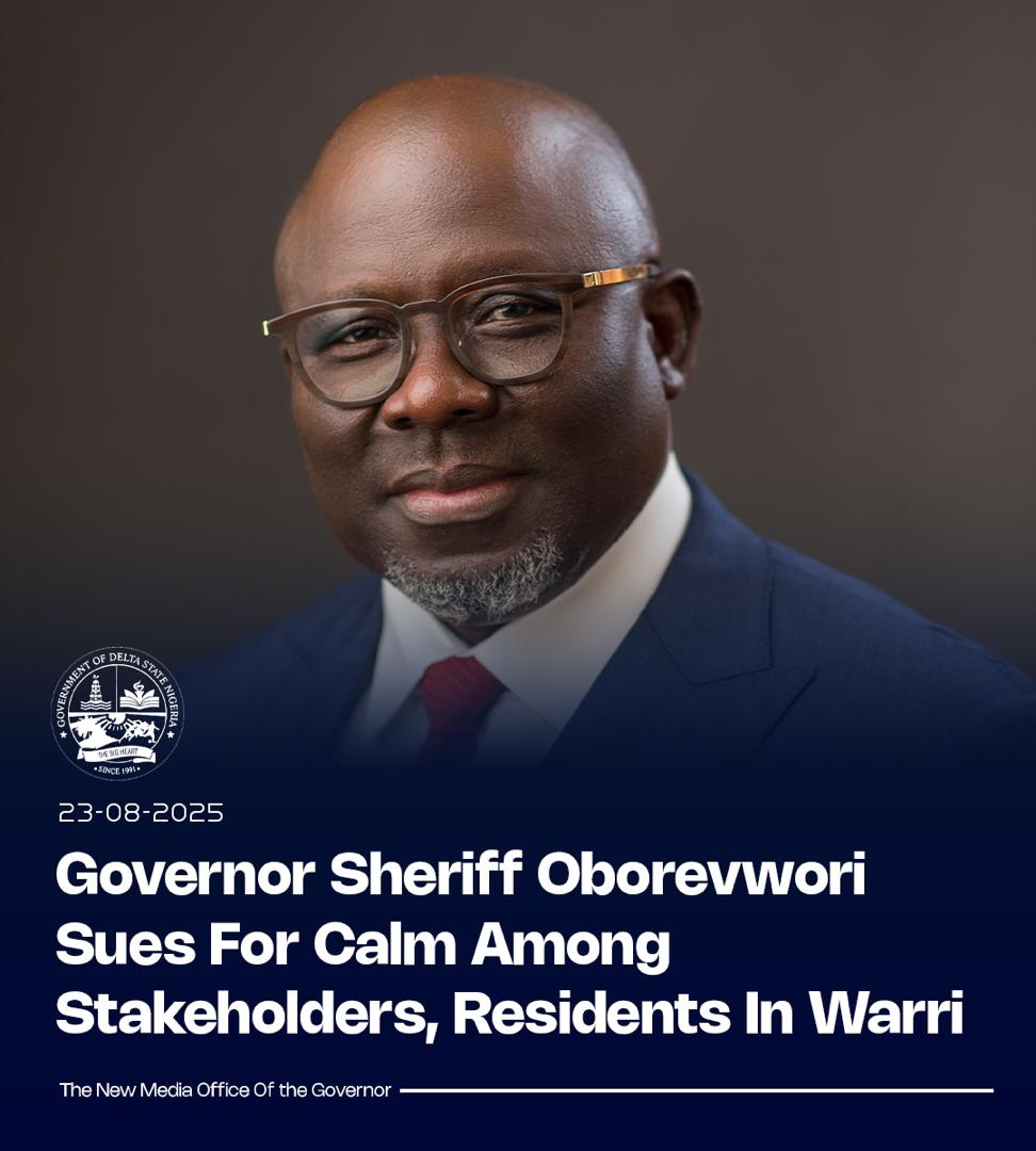 A_She_King's tweet photo. @RtHonSheriff is right: without peace in Warri, there can be no real development. Violence only drives away jobs and investment, unity brings growth. Let peace reign.

#MOREAgenda #Peace https://t.co/xQkOjc0mc8