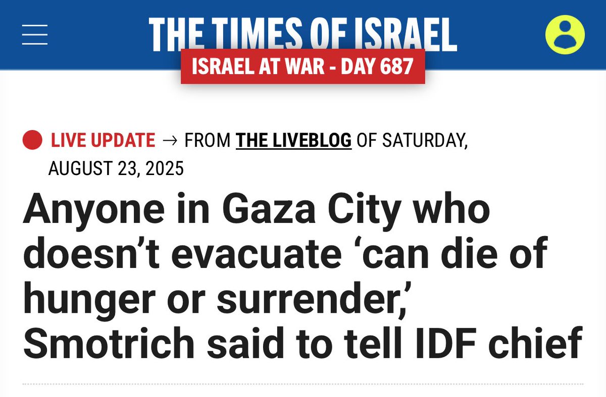 One million Palestinians have been given the option to leave (with nowhere to go), starve or die.

This is what Western media calls a “military operation.”