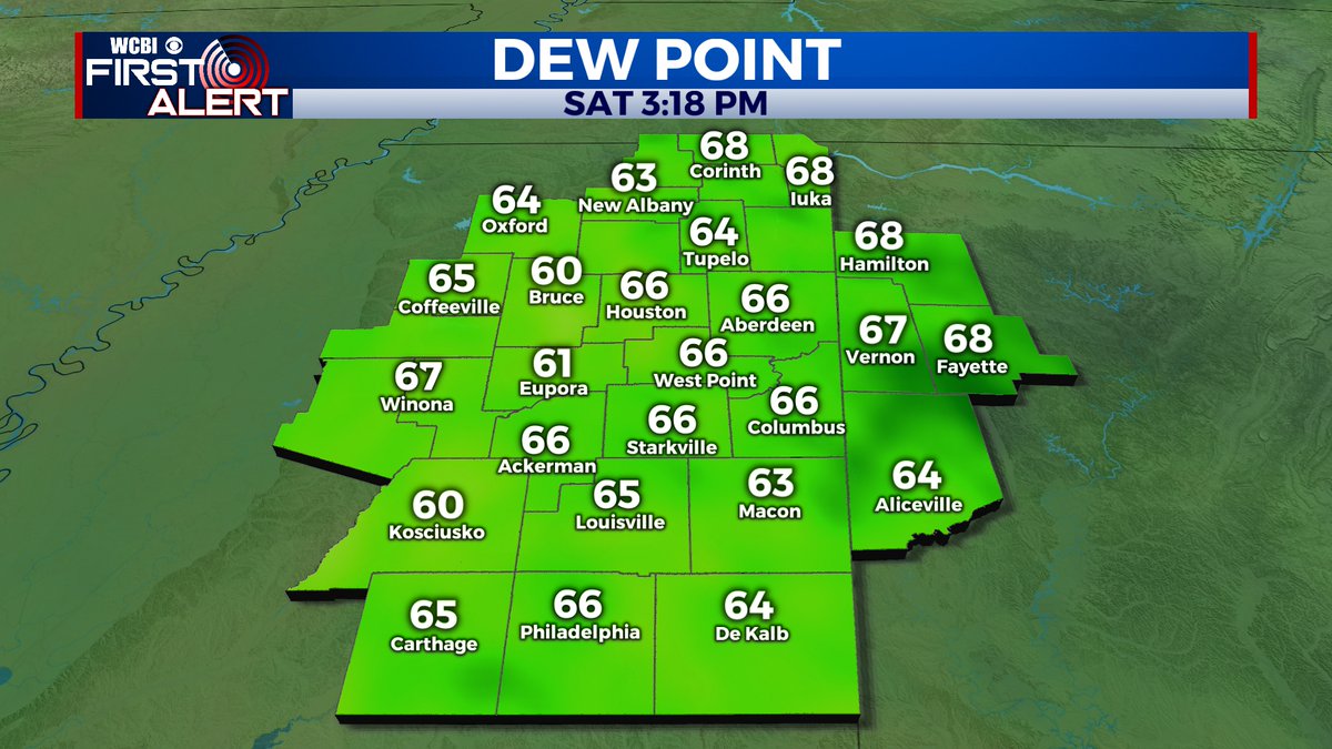 Can't ask for much better conditions than this! Partly cloudy skies, temps in the low 90s, and an added bonus of drier air with many of us experincing dew points in the mid 60s! How are you enjoying the wonderful weather this Saturday?