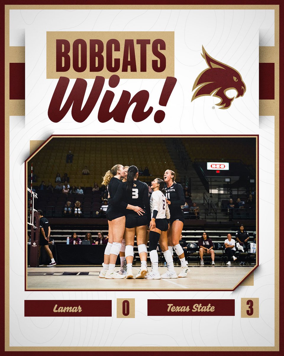 TexasStateVball's tweet image. ‘Cats get it done at Lamar ‼️