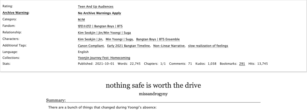 11: nothing safe is worth the drive by missandrogyny. this fic is SOOO treacherous by taylor swift it is the most treacherous by taylor swift fic to exist ever in the universe and it's so fucking good. archiveofourown.org/works/34201585