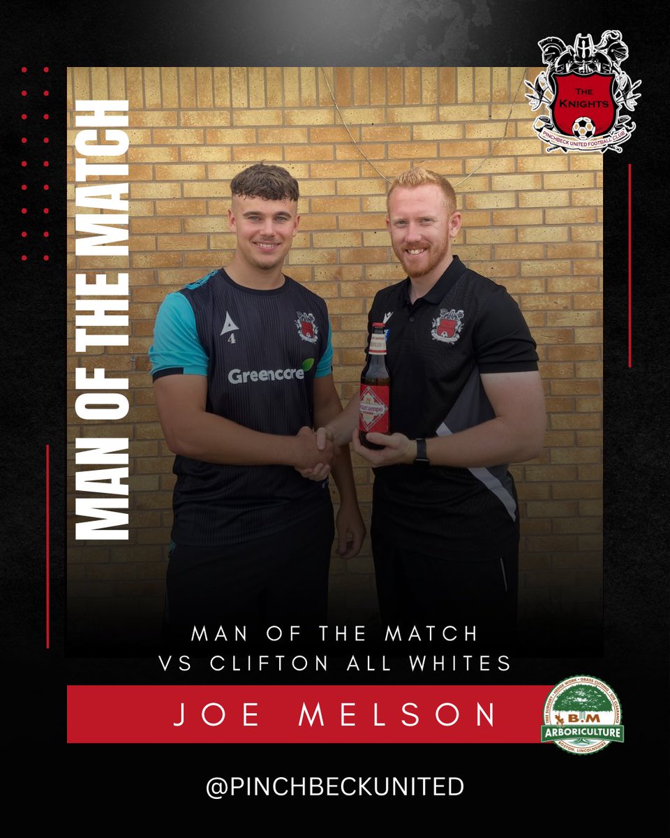 Today’s Man of the Match Vs Clifton All Whites goes to Captain Joe Melson! 

Well done skip on a fine midfield performance.

#ManOfTheMatch