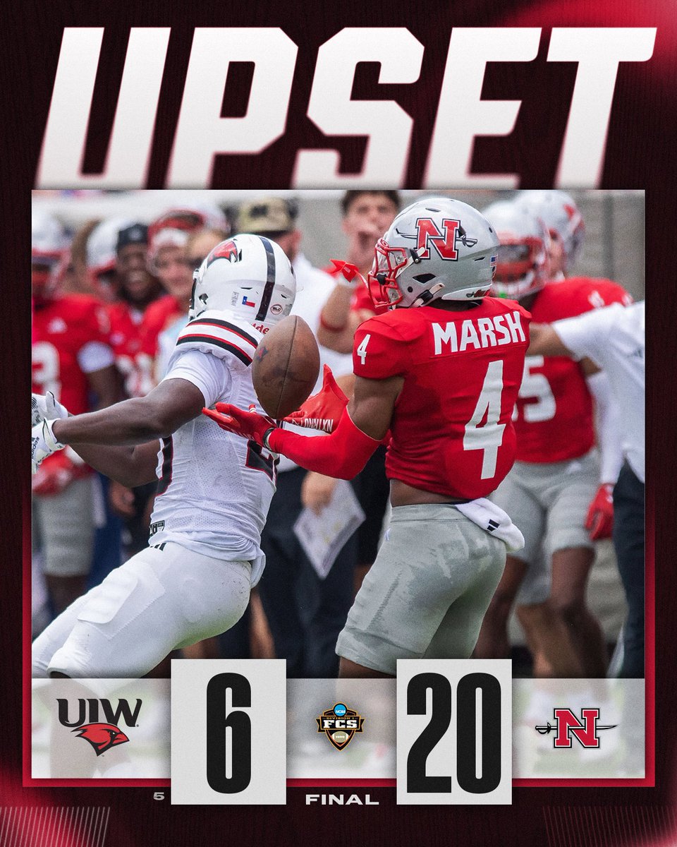 Nothing better than a W to start the season🔥

<a href="/Nicholls_FB/">Nicholls Football 🏈</a> upsets No. 5 UIW, 20-6!

#FCS