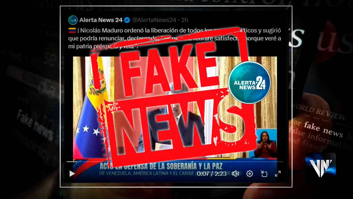 Kanon (@rs_juventud) on Twitter photo 🔴 Siguen Los Fake News . Engañando A Sus Propios Seguidores de Derecha . Eso Kas Va Ocurrir Una Renuncia Del Presidente Nicolás Maduro
#YoMeAlisto
¡Fake News! Alerta News 24 miente sobre supuesta renuncia del presidente Nicolás Maduro venezuela-news.com/fake-news-aler… vía <a href="/AgenciaVNews/">Agencia Venezuela News</a> 🔴 Siguen Los Fake News . Engañando A Sus Propios Seguidores de Derecha . Eso Kas Va Ocurrir Una Renuncia Del Presidente Nicolás Maduro
#YoMeAlisto
¡Fake News! Alerta News 24 miente sobre supuesta renuncia del presidente Nicolás Maduro venezuela-news.com/fake-news-aler… vía <a href="/AgenciaVNews/">Agencia Venezuela News</a>