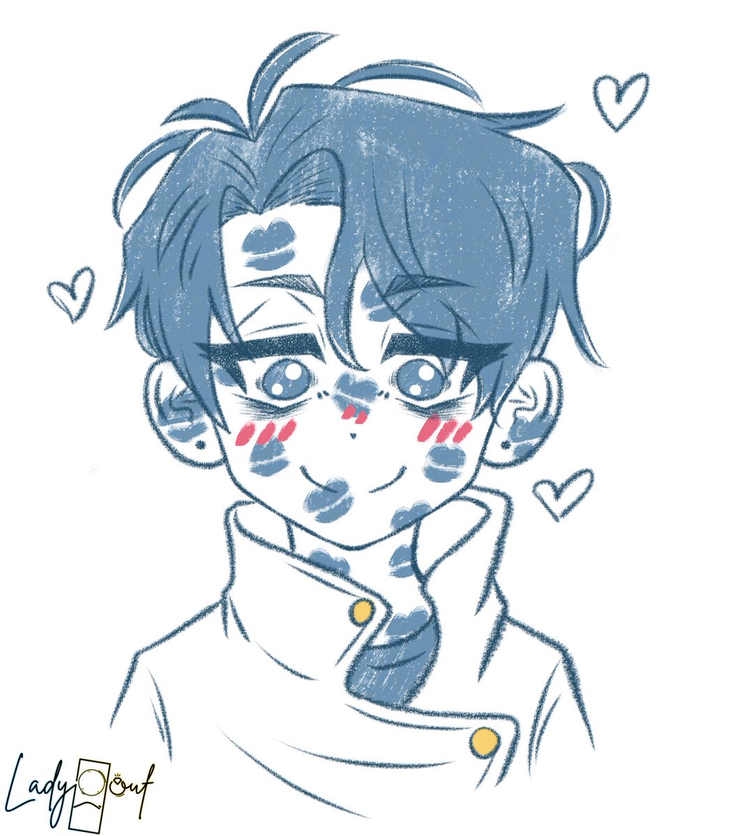 LadyOouf's tweet photo. Oh Yuta’s been kissed! I wonder who? 👀 https://t.co/JelhpzuhhF