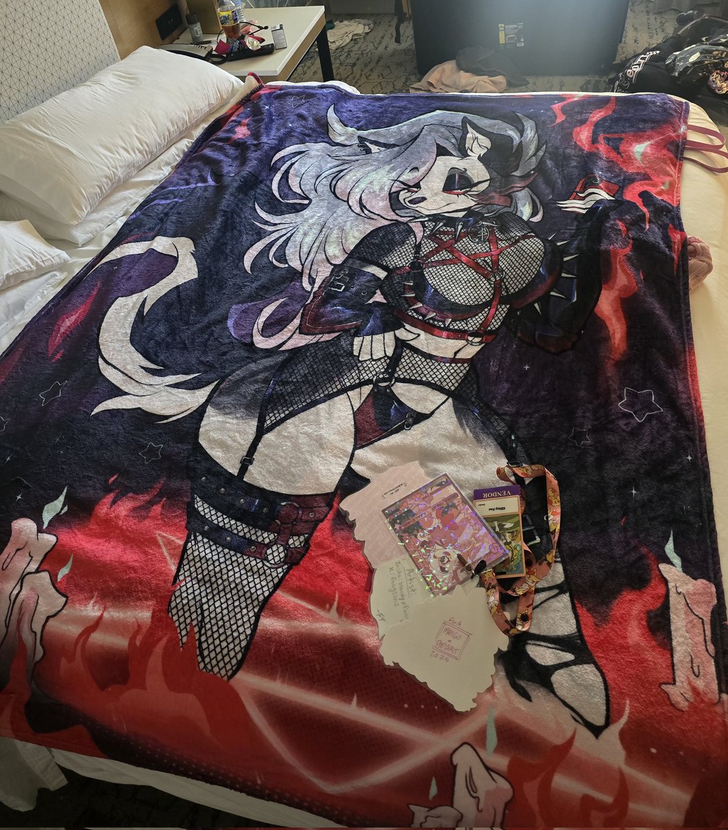 when you come back to the hotel room and housekeeping has laid out your sexy furry blanket for you 😅