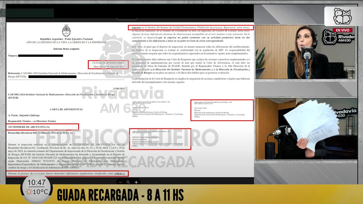 Federico Teijeiro (@federicodt) on Twitter photo 🚨FENTANILO CONTAMINADO
ANMAT
-Las inspectoras que no tomaron ninguna medida con Lab. Ramallo.
-Las pruebas de, por lo menos, 15 laboratorios en la misma situación que HLB Pharma.
Esto y más en mi informe para #GuadaRecargada, por <a href="/Rivadavia630/">Radio Rivadavia</a>
Enlace: youtube.com/watch?v=y0RDZ-… 🚨FENTANILO CONTAMINADO
ANMAT
-Las inspectoras que no tomaron ninguna medida con Lab. Ramallo.
-Las pruebas de, por lo menos, 15 laboratorios en la misma situación que HLB Pharma.
Esto y más en mi informe para #GuadaRecargada, por <a href="/Rivadavia630/">Radio Rivadavia</a>
Enlace: youtube.com/watch?v=y0RDZ-…