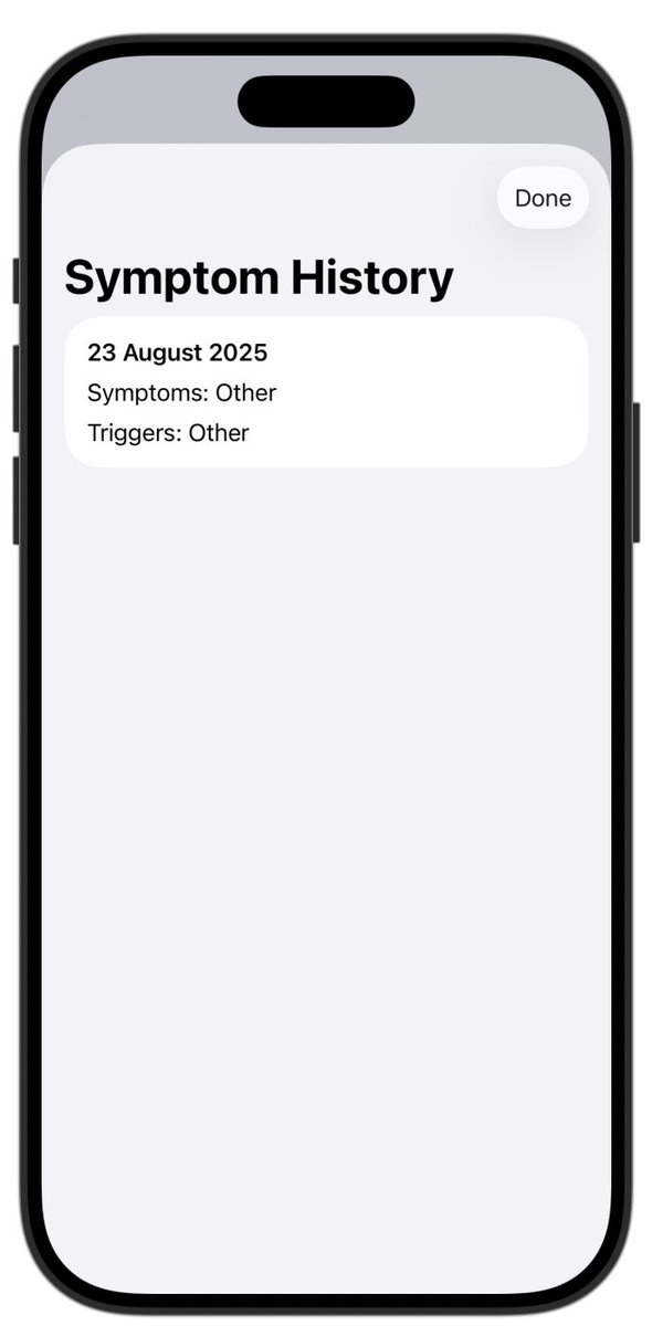 Working on an asthma symptom logger feature within my app. #SwiftUI