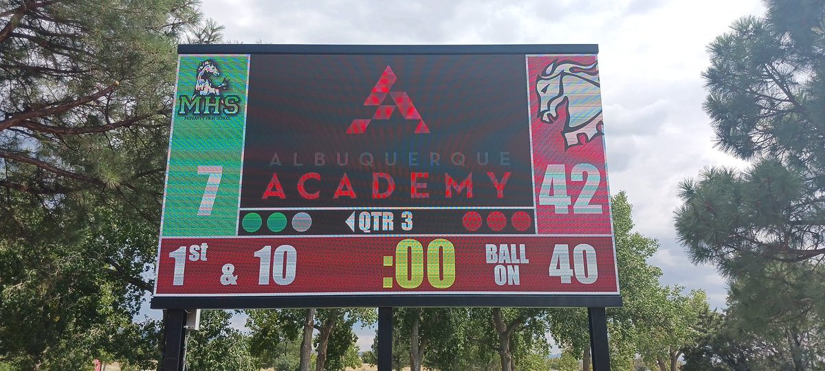 End 3Q: Albuquerque Academy 42, Moriarty 7.

Running clock at AA.