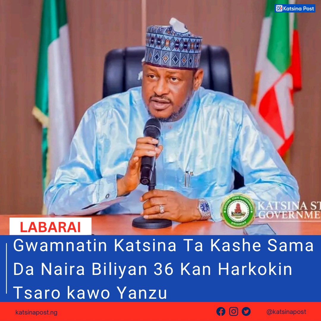KATSINA POST (@katsinapost) on Twitter photo Ya zuwa yanzu, gwamnatin jihar Katsina karkashin jagorancin Malam Dikko Umaru Radda PhD CON ta kashe sama da Naira biliyan 36 a kan samar da tsaro a fadin jihar.
Kwamishinan harkokin tsaro da cikin gida, Honorable Babangida Danmusa ne ya bayyana hakan. Ya zuwa yanzu, gwamnatin jihar Katsina karkashin jagorancin Malam Dikko Umaru Radda PhD CON ta kashe sama da Naira biliyan 36 a kan samar da tsaro a fadin jihar.
Kwamishinan harkokin tsaro da cikin gida, Honorable Babangida Danmusa ne ya bayyana hakan.