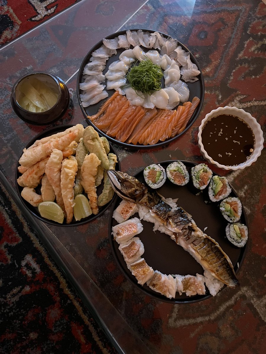 i told him i was in the mood for sushi and came home to this spread he made.