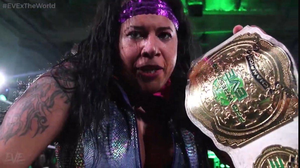 Nyla Rose is the new EVE Champion. #EVExTheWorld