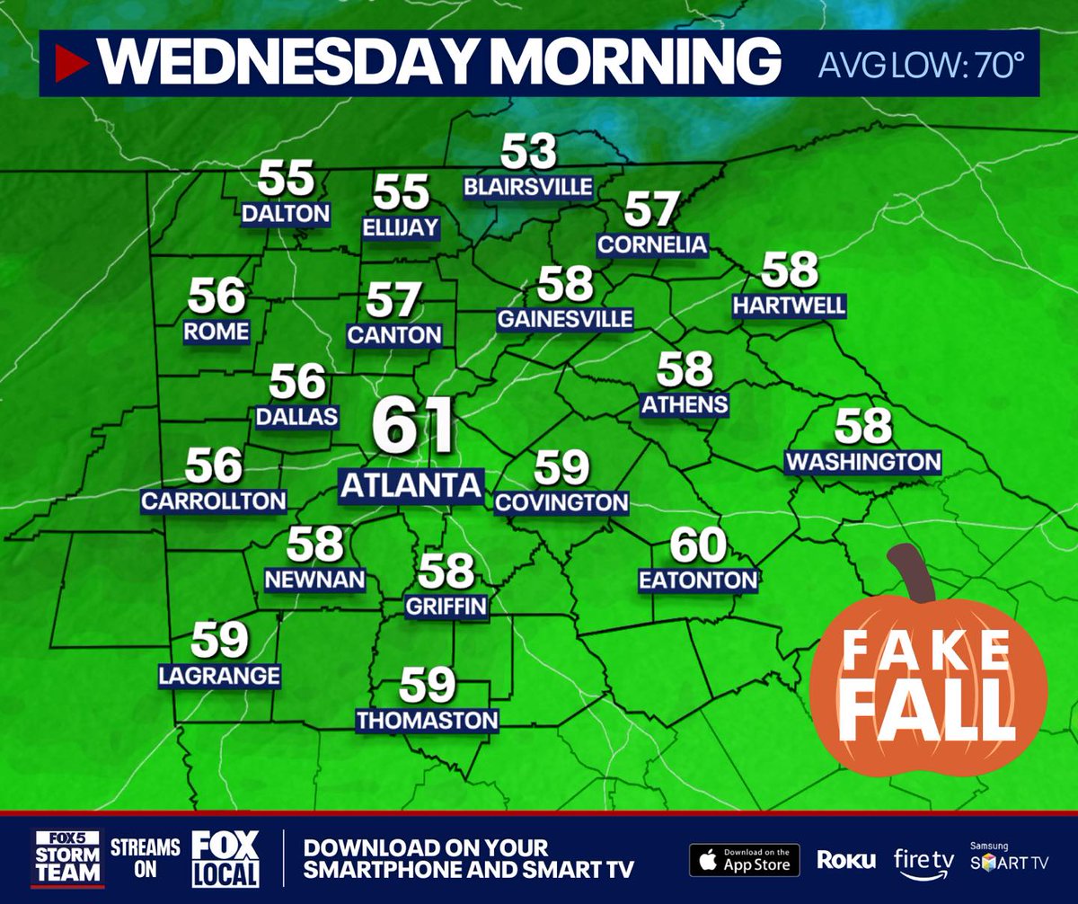 Fake fall arrives to Georgia next week.