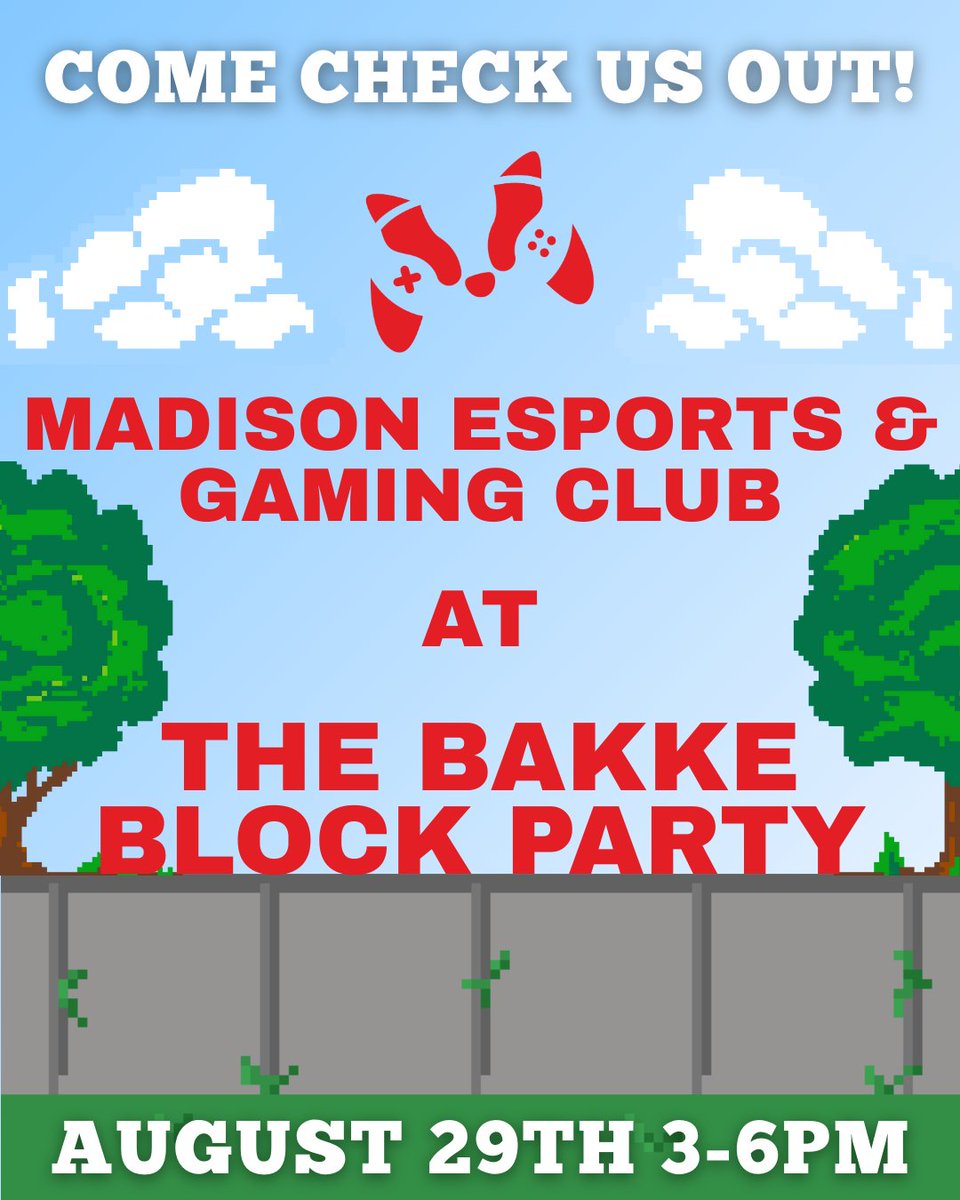 Madison_Esports's tweet photo. Need something to do before classes start? Come check us out next Friday! 🦡🎮 https://t.co/cNJec7TGYQ