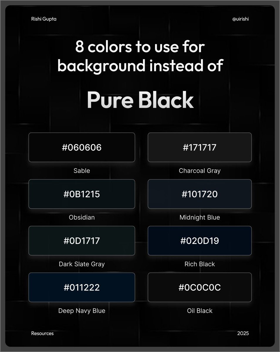 8 colors to use for background instead of pure black!