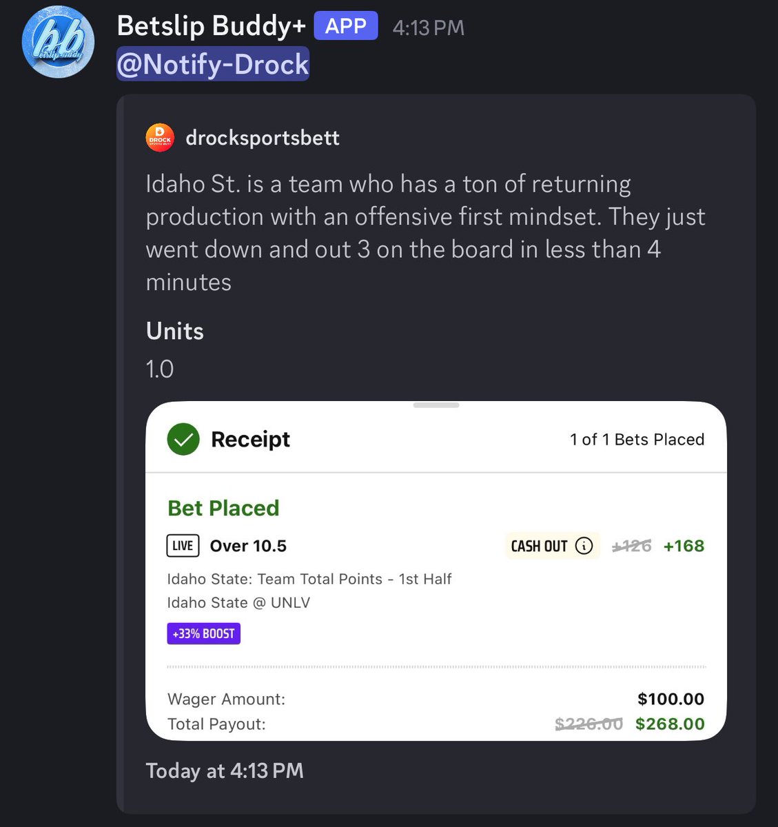 DRockSportsBETT🌶️ (@drocksportsbett) on Twitter photo ANOTHER ONE FOR <a href="/Heater_Sports/">Heater Sports Network</a> 
We are just getting started baby 🤑🌶️ ANOTHER ONE FOR <a href="/Heater_Sports/">Heater Sports Network</a> 
We are just getting started baby 🤑🌶️