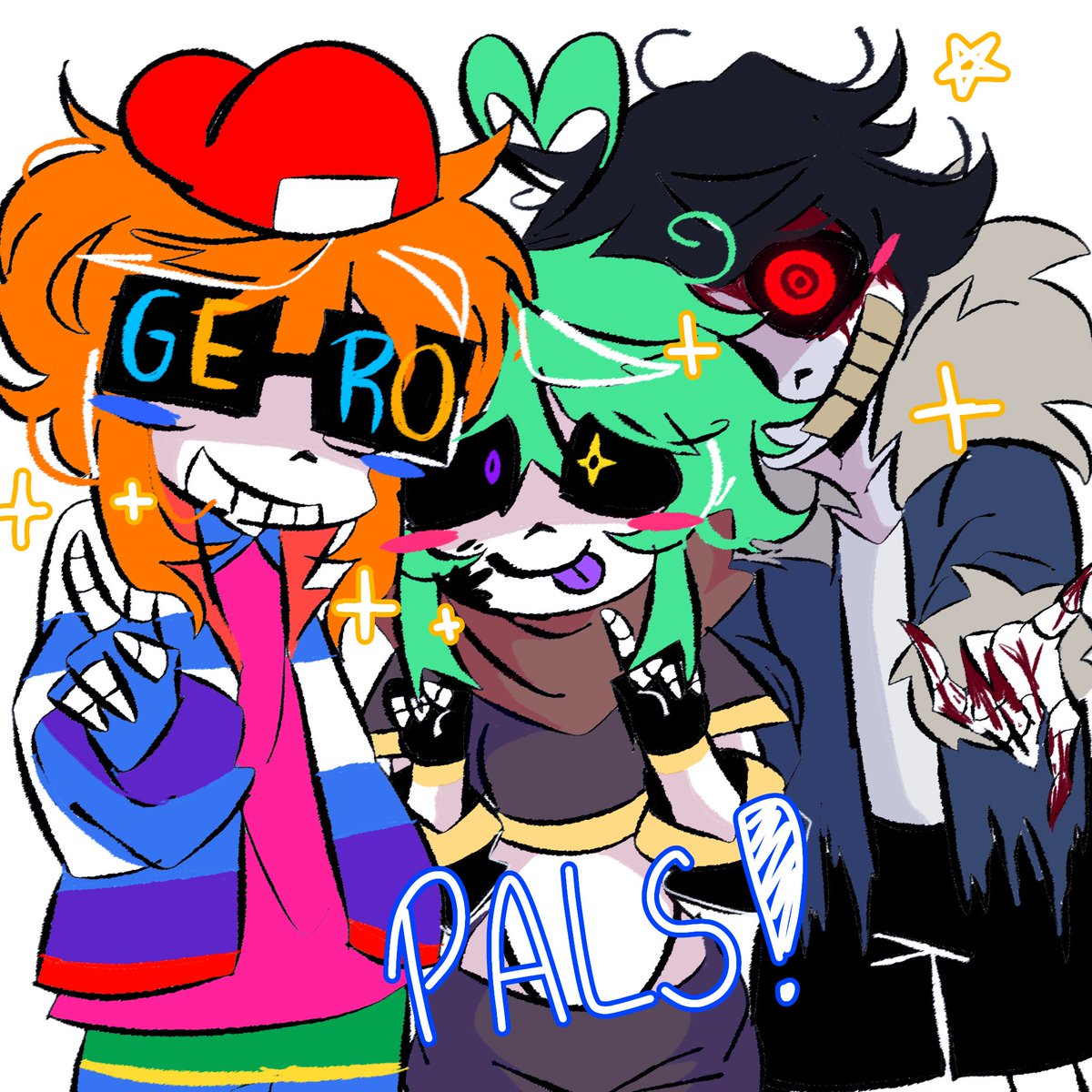 Yop con unos amigos jjj (UNDERVERSE ME ESTÁ AFECTANDO, y me gusta)