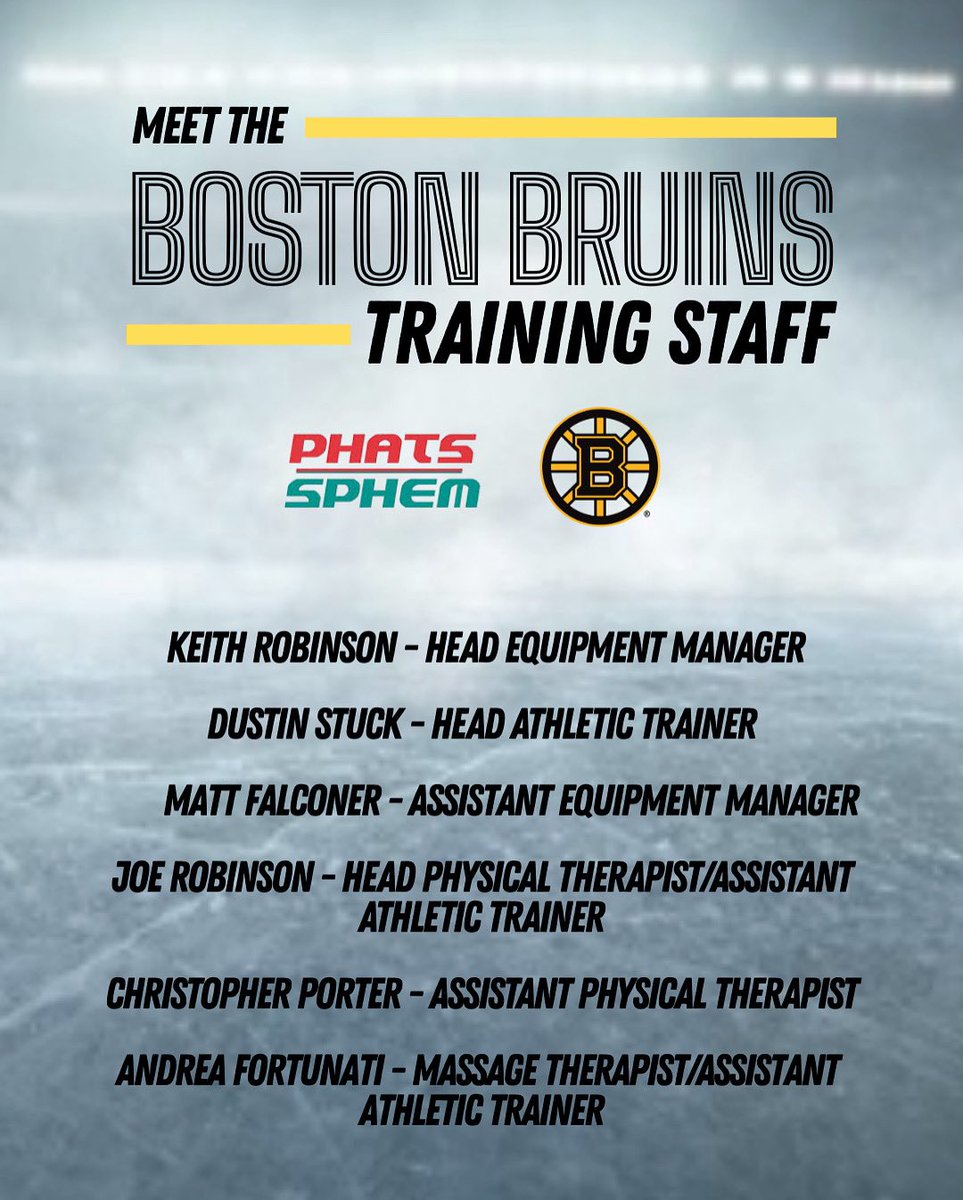 Our PHATS/SPHEM Members are hard at work in Boston, getting the <a href="/NHLBruins/">Boston Bruins</a> ready for the season. Let’s meet their talented 2025/26 Training Staff! 

#bruins #boston #bostonbruins #nhl #hockey #trainer
