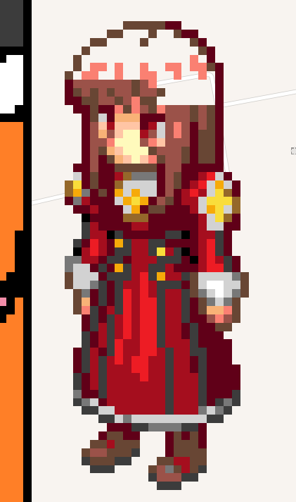 M0M0T4R05's tweet photo. @RIZHFR @ErickY1611 Y ahora ando haciendo a Erica de Sakura Wars 3, aunque el sprite es de Project X Zone. https://t.co/hGZtjE53Bc