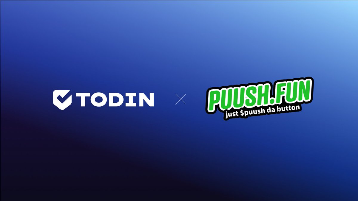 💥 New Collab Drop! Todin x PushdaButton 💥

$PUUSH is now a spending reward on Todin, meaning you can earn PUUSH just by shopping 🛒💸

Another way we’re making Web3 rewards easy and fun for everyone!

To celebrate, we’re giving away 2,500,000,000 $PUUSH to 5 lucky winners,
