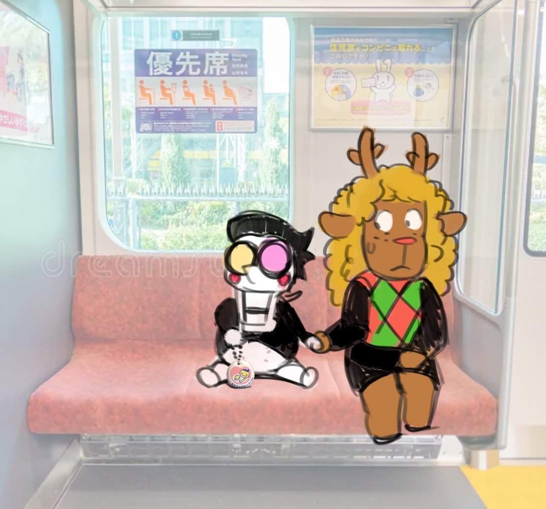 on the train (inspired by <a href="/burningdiarreah/">🥀</a> pregnant spamton)