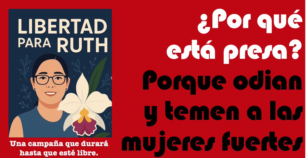 Iniciamos esta campaña cuando Ruth López cumple 100 días encarcelada. 
Esta campaña es para todos. Pueden mandarnos sus contenidos graficos, videos, textos al correo libertadpararuth@gmail.com
Por favor, muchos RT!