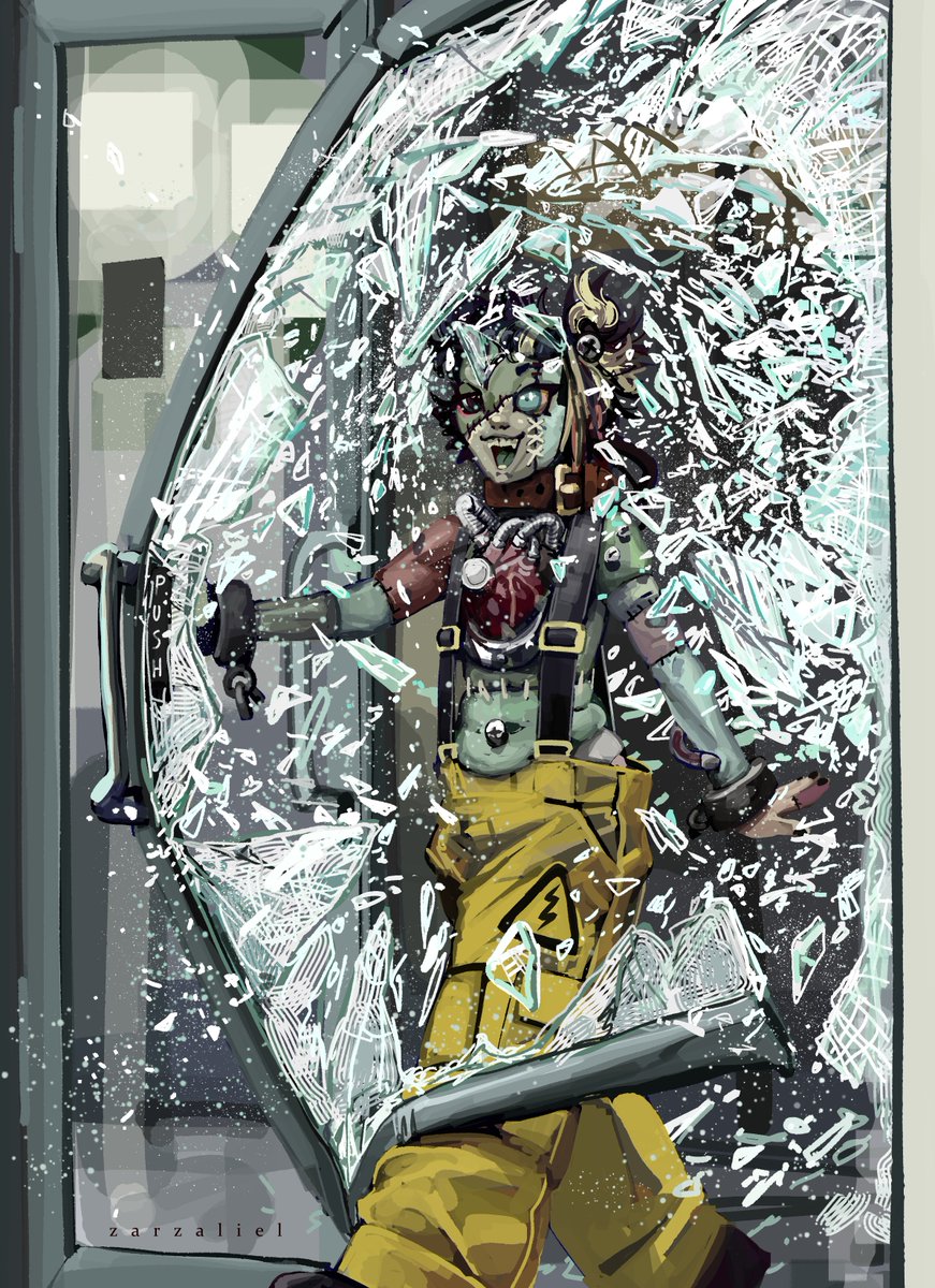 She hasn't quite figured out doors yet.