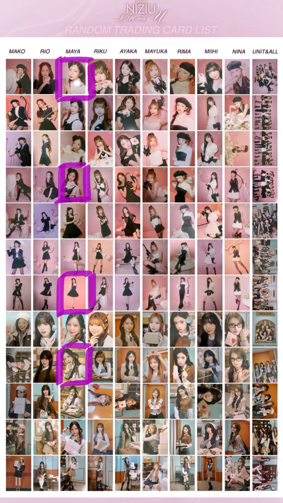 NiziU LivewithU2025 ランダムトレカ ラントレ マヤ