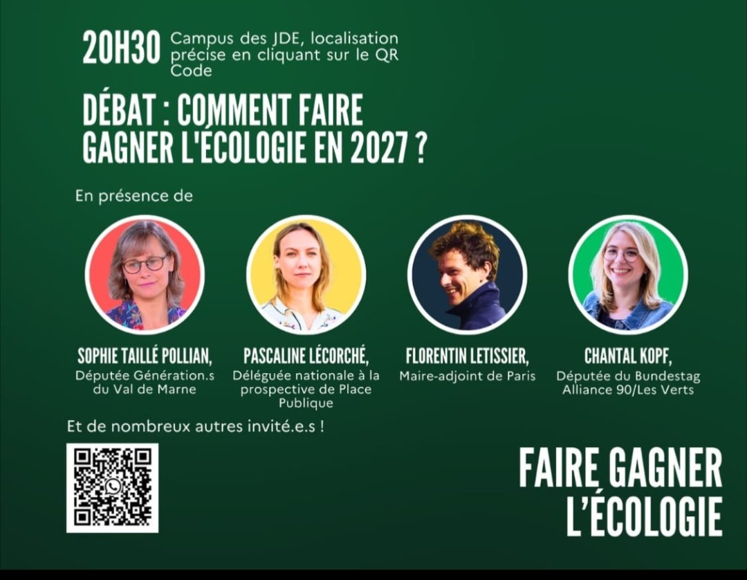Pascaline LÉCORCHÉ (@p_lecorche) on Twitter photo Hier avec <a href="/STaillePolian/">Sophie Taillé-Polian</a> et <a href="/f_letissier/">Florentin Letissier</a> pour débattre sur la question "Comment faire gagner l'écologie en 2027 ?"
Objectif: passer de la prise de conscience des enjeux à l'adhésion à projet écologique. Proposons un nouveau contrat social écologique ! Hier avec <a href="/STaillePolian/">Sophie Taillé-Polian</a> et <a href="/f_letissier/">Florentin Letissier</a> pour débattre sur la question "Comment faire gagner l'écologie en 2027 ?"
Objectif: passer de la prise de conscience des enjeux à l'adhésion à projet écologique. Proposons un nouveau contrat social écologique !
