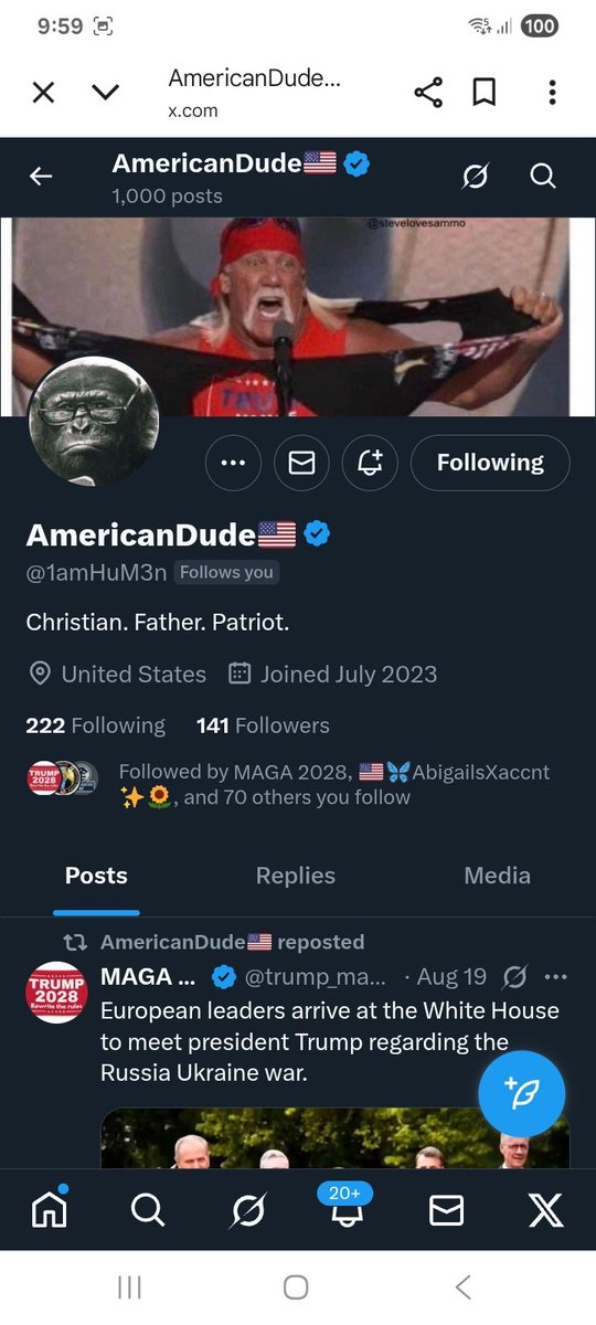 KJW (@hawkesbay69) on Twitter photo Small accounts matter
This patriot wants to grow and needs help
<a href="/1amHuM3n/">AmericanDude๐บ๐ฒ</a>
F&R ๐ช๐ซถ๐ฅ๐๐ฏ๐บ๐ธ Small accounts matter
This patriot wants to grow and needs help
<a href="/1amHuM3n/">AmericanDude๐บ๐ฒ</a>
F&R ๐ช๐ซถ๐ฅ๐๐ฏ๐บ๐ธ