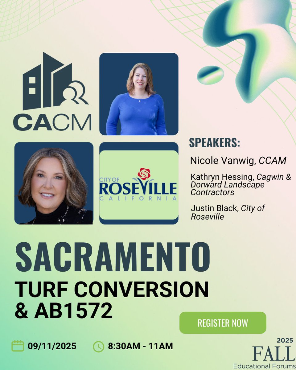📍 Sacramento, your Fall Educational Forum is almost here!
📅 Sept 11 | 8:30 AM
✨ Topic: Region-specific challenges + solutions
🎓 Earn 3 CEUs while learning from expert speakers.

➡️ Register now to save your seat! ow.ly/sS1750WJXs7

#CACM #CommunityManager #FallForums