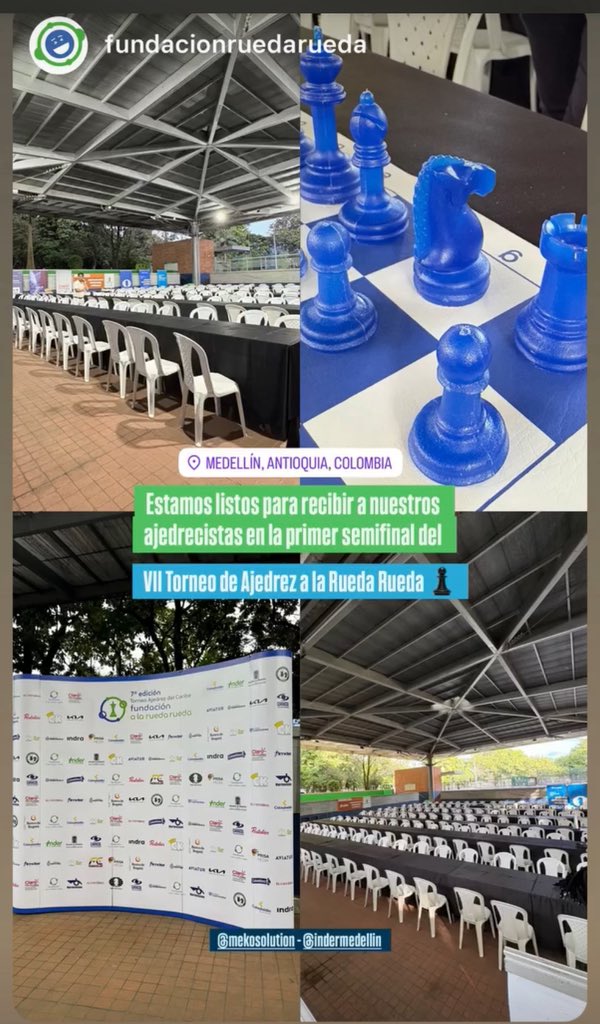 Bienvenidos ajedrecistas a la semifinal en Medellín del VII Torneo de Ajedrez del Caribe <a href="/falaruedarueda/">Fundación a la Rueda Rueda</a> estamos listos q clasifiquen los mejores. Gracias <a href="/AlcaldiadeMed/">Alcaldía de Medellín</a> <a href="/FicoGutierrez/">Fico Gutiérrez</a> <a href="/INDERMEDELLIN/">Inder Medellín</a>