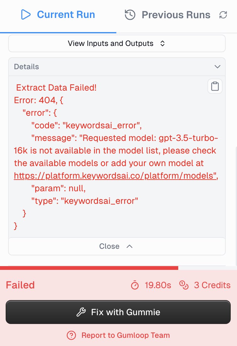 abe_ipynb's tweet image. Love this call to use the built-in support chatbot when encountering an error on @gumloop_ai. And the bot is actually helpful. More tools need this