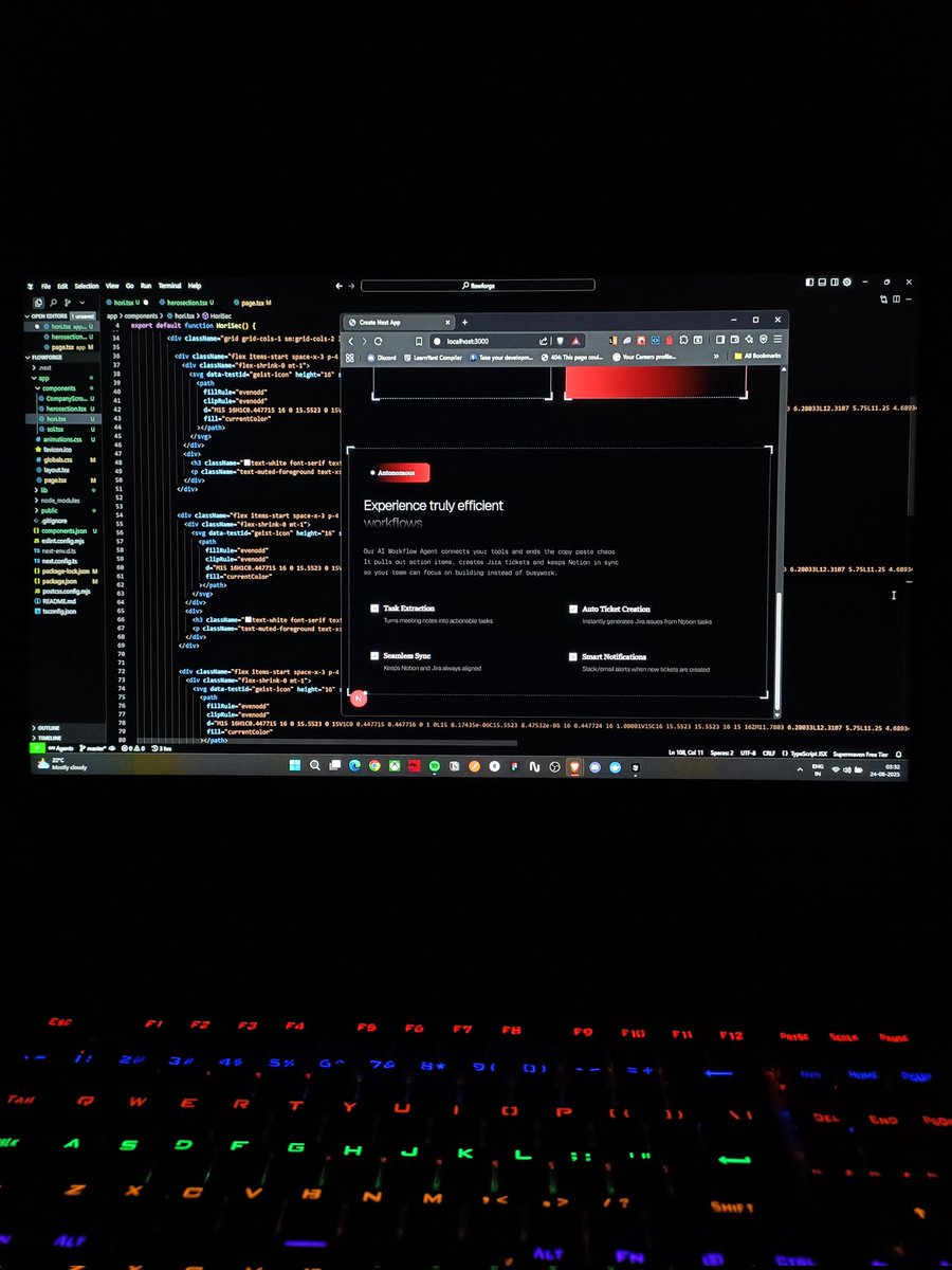 FrostbytHitsuG's tweet image. Watching ideas slowly come alive on localhost feels like magic
Watching my ideas slowly come alive on localhost feels like magic
From lines of code to something interactive this is why I love building
#FullStackDeveloper #WebDev #Nextjs #JavaScript #TailwindCSS #BuildInPublic