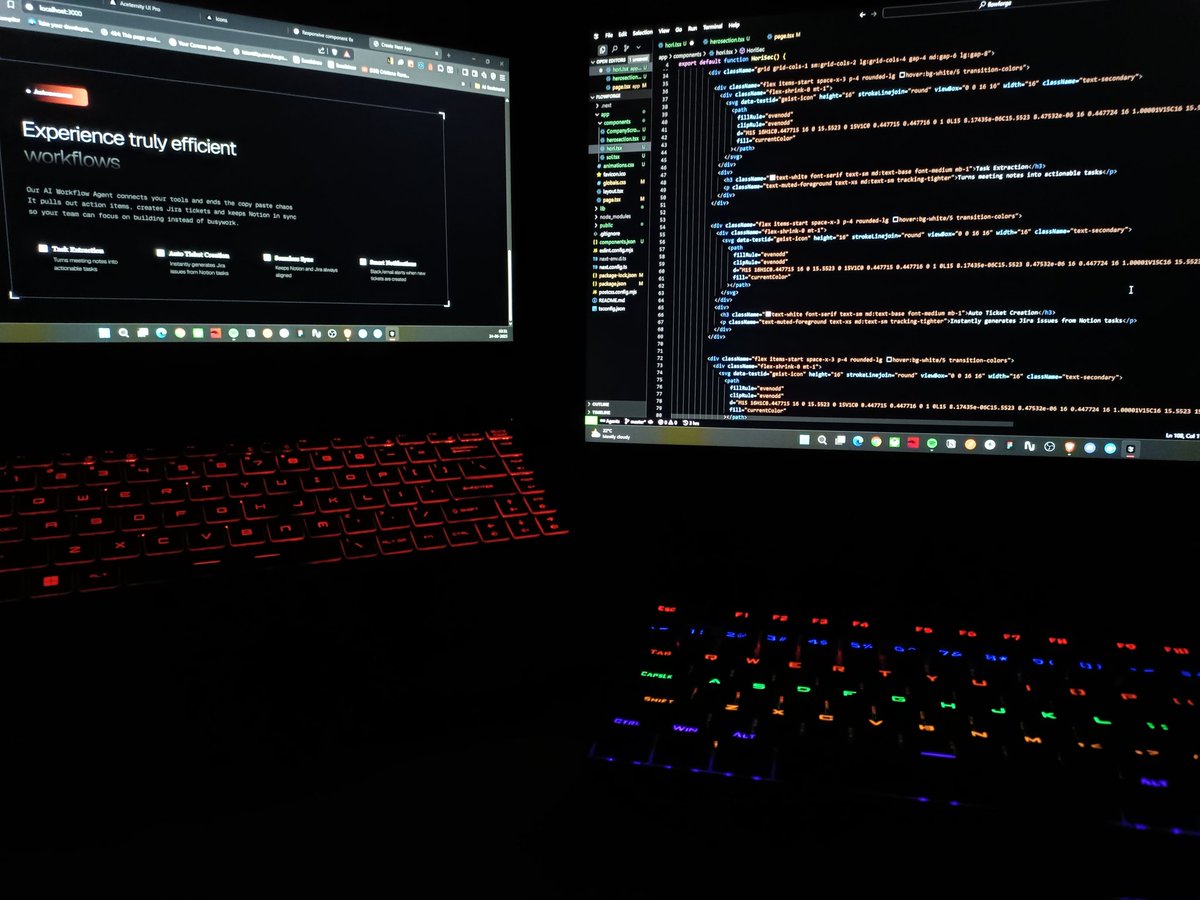 FrostbytHitsuG's tweet image. Watching ideas slowly come alive on localhost feels like magic
Watching my ideas slowly come alive on localhost feels like magic
From lines of code to something interactive this is why I love building
#FullStackDeveloper #WebDev #Nextjs #JavaScript #TailwindCSS #BuildInPublic